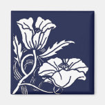 Blauer Beardsley Mohnblumen-Magnet Kühlschrankmagnete