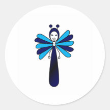 Blauer "Bella" Schmetterling Aufkleber
