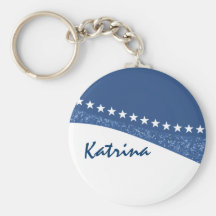 Blauer Blendungs-Stern kurvt Keychain Schlüsselband