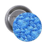 Blauer Blumen-Knopf Button