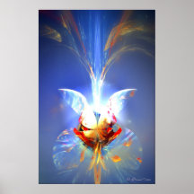 Blauer Blumenstrauß Plakatdruck