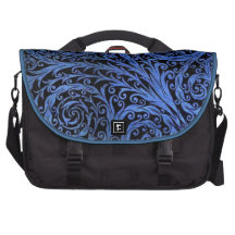 Blauer botanischer Wirbel Notebook Tasche
