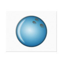 Blauer Bowlings-Ball Gespannte Galeriedrucke