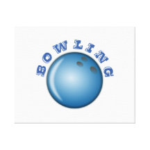 Blauer Bowlings-Ball Gespannter Galeriedruck