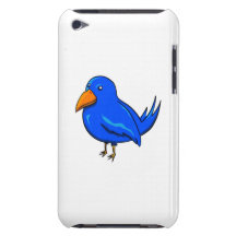 Blauer Cartoon-Vogel Barely There iPod Hüllen