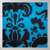 Blauer Damast Plakat