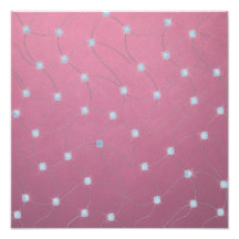 Blauer Diamant genäht auf rosa Leder Kunstfoto