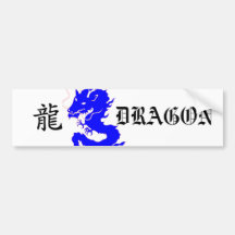 Blauer Drache-asiatischer Buchstabe-Autoaufkleber