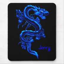 Blauer Drache Mousepad