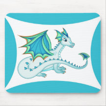 Blauer Eis-Drache Mousepad