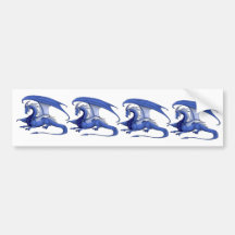 Blauer europäischer Drache Autoaufkleber