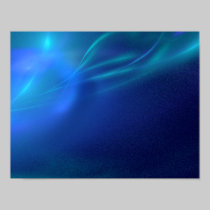 Blauer Fraktal-Nebel poster