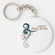 Blauer gelockter Strudel North Dakota Keychain Schlüsselanhänger