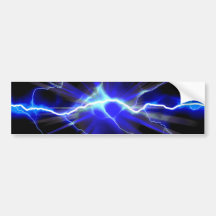 Blauer glühender Blitz oder Strom Auto Sticker