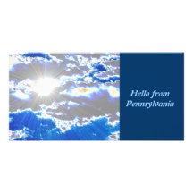 Blauer Himmel-Wolkesun-Postkarte Individuelle Photo Karte