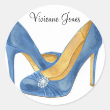 Blauer hoher Heels-personalisierter Aufkleber