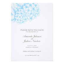 Blauer Hydrangea Save the Date Personalisierte Ankündigung