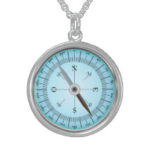 blauer Kompass Selbst Gestalteter Schmuck