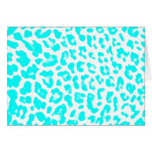 Blauer Leopard-Druck Lite Grußkarten