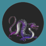 Blauer lila Drache-Entwurf 2:: Fantasie-Aufkleber aufkleber