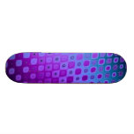Blauer lila Retro MusterSkateboard Individuelles Deck