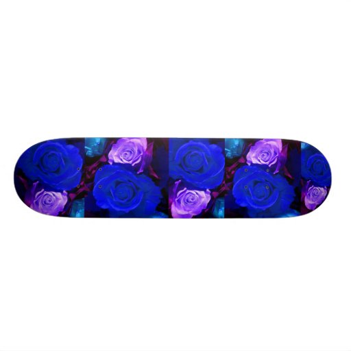 Blauer lila RosenSkateboard - kundengerecht Skateboard Deck