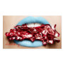 Blauer Lippenmake-upkosmetik-Künstler visitenkarten