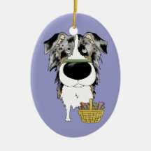Blauer Merle australischer Schäfer - Ostern-Knoche Ornamente