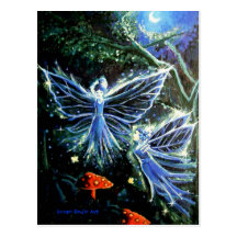 Blauer Mond-Feen - Postkarte
