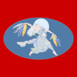 Blauer Mond-Tänzer-T-Stück aufkleber