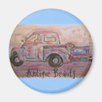 blauer Patina-LKW der antiken Schönheit magnete