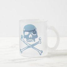 Blauer Piraten-Schädel und Crossbones.Mugs Tasse