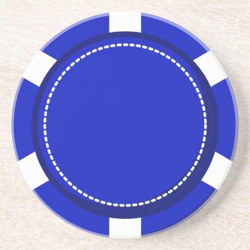 Blauer Poker-Chip-Sandstein-Untersetzer