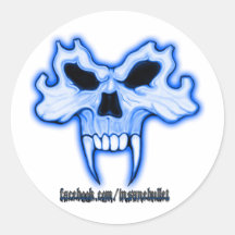 blauer Schädel Stickers