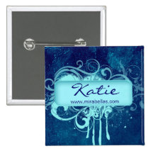 Blauer Schmutz der Salon-Namensschild-Knopf-Brosch Buttons