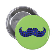 Blauer Schnurrbart Anstecknadelbutton