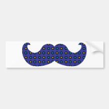 Blauer Schnurrbart Auto Sticker