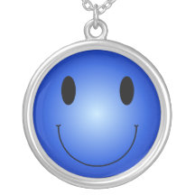 Blauer smiley selbst gestalteter schmuck