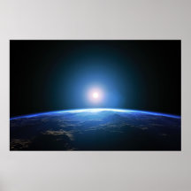 blauer Sonnenaufgang Plakatdruck