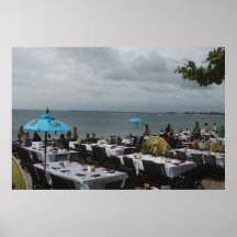 Blauer Speerfisch-Restaurant, Kuda Strand Posterdrucke