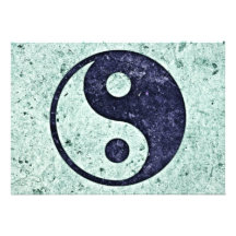 Blauer Stein Yin Yang Individuelle Einladungskarten