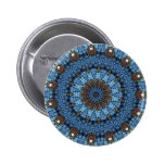 Blauer Stern-Buntglas Pinback KnopfPin Anstecknadel