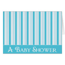 Blauer Streifen-kundenspezifische Babyparty-Einlad Grußkarte