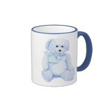 Blauer Teddybär-Becher Haferl