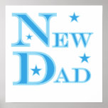 Blauer Text-neue Vati-Geschenke Plakat
