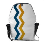 Blauer und gelber Zickzack Kuriertaschen
