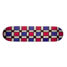 Blauer und lila QuadrateSkateboard A18 Individuelle Skatedecks