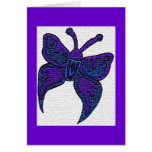 Blauer und lila Schmetterling deckte Karte mit Zie
