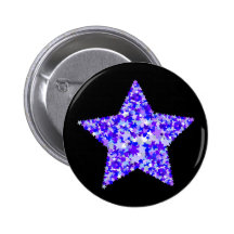 Blauer und lila Stern der Sterne Anstecknadelbutton