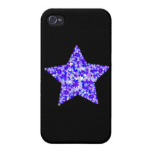 Blauer und lila Stern der Sterne iPhone 4/4S Hülle